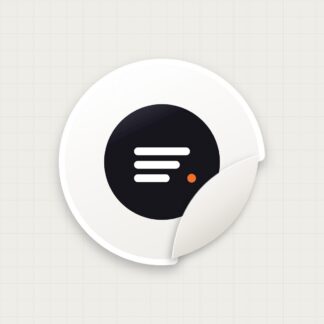 Sticker rond en vinyle blanc mat, découpe à la forme, imprimé par Stickmoi