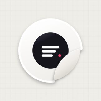 Sticker rond en vinyle blanc mat, découpe à la forme, imprimé par Stickmoi